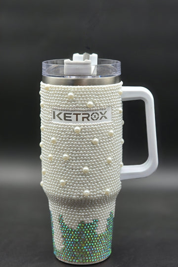 Pearl & Crystal  Rhinestones Customized Tumbler